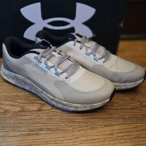 Under Armour Men's Cream and Blue Athletic Shoes